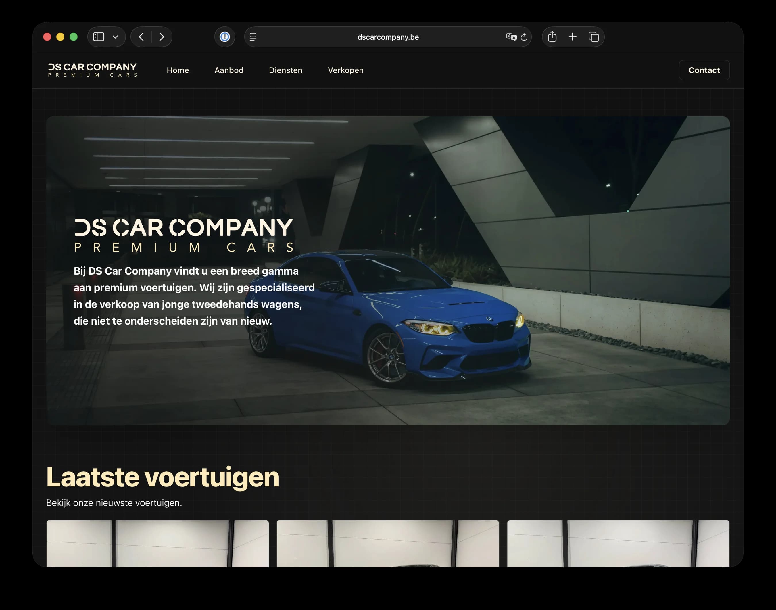 DS Car Company website homepage
